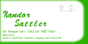 nandor sattler business card